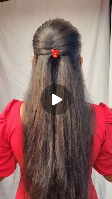 Long Hair Hairstyles Videos, Hairstyles Hair Up Easy, Simple Hairstyles For Frocks, Stiched Dress Ideas, Hair Styles On Saree Simple, Hairstyles For Long Frocks, Simple Hairstyles On Saree, Simple Traditional Hairstyles, New Simple Hairstyles