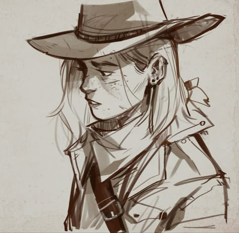 Lesly Oh, Cowboy Character Design, Cowboy Draw, Western Artwork, Red Redemption 2, Character Drawings, Cowboy Art, Red Dead Redemption 2, Last Of Us