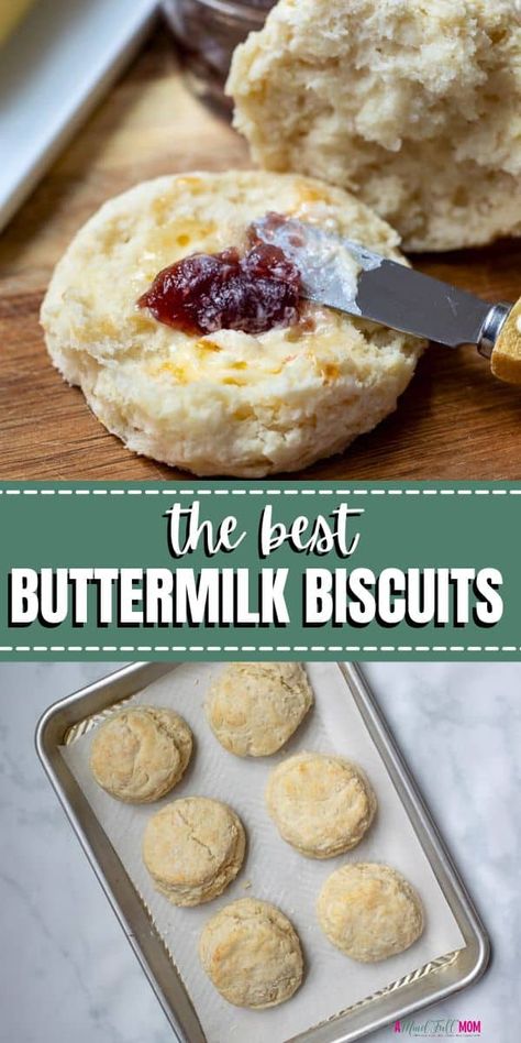 Flaky, buttery, tender Buttermilk Biscuits! This easy homemade biscuit recipe is nearly as easy as opening a can of biscuits but the results are a million times better! Biscuits Without Buttermilk, Buttermilk Bisquits, Biscuit Loaf, Recipes With Buttermilk, Easy Buttermilk Biscuits, Homemade Biscuit Recipe, Best Buttermilk Biscuits, Buttermilk Recipe, Buttermilk Biscuits Easy