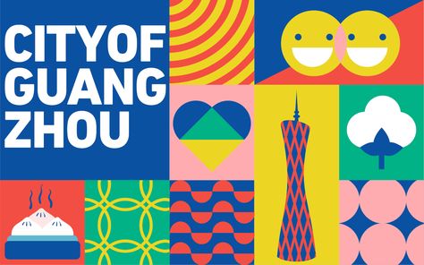 CITY OF GUANGZHOU | City branding identity on Behance City Branding Design Visual Identity, Supergraphics Branding, Supergraphics Design, City Branding Design, City Logos Branding, Katherine Li, City Logos Design, Festival Branding, Place Branding