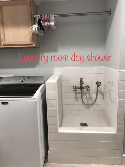 Laundry Room Sinks And Faucets, Ada Laundry Room, Laundry Sink Dog Bath, Laundry Wet Room Combo, Laundry Room With Mop Sink, Laundry Room Sink Dog Bath, Small Laundry Room Dog Wash, Dog Washing Station In Laundry Room Utility Sink, Dog Wash Basin