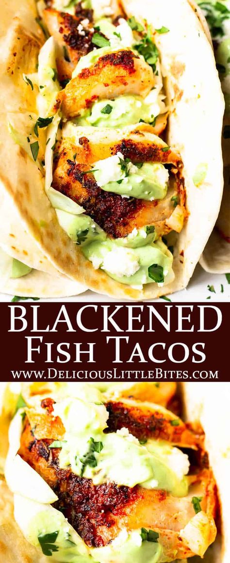 Fish Taco Toppings, Blackened Cod, Cod Fish Tacos, Fish Tacos With Cabbage, Blackened Fish Tacos, Blacken Fish, Fish Taco Sauce, Blackened Fish, Grilled Fish Tacos