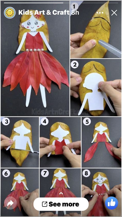 Dry Leaf Art Kids Crafts, Leaf People Craft For Kids, Leaf Projects Preschool, Leaf Art Projects For Kids, Leaf Crafts For Kids, Leaf Crafts Kids, Leaf People, Leaf Art Diy, Dry Leaf Art