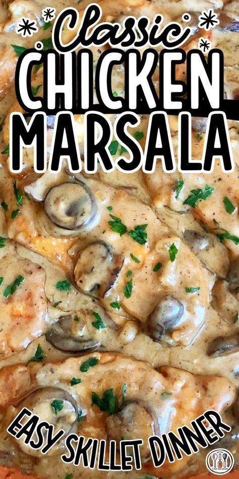 Chicken Marsala Chicken And Mushroom, Marsala Chicken Recipes, Pan Fried Chicken, Marsala Wine, Recipe For Chicken, Chicken Marsala, Chicken Meals, Wine Sauce, Winner Winner Chicken Dinner