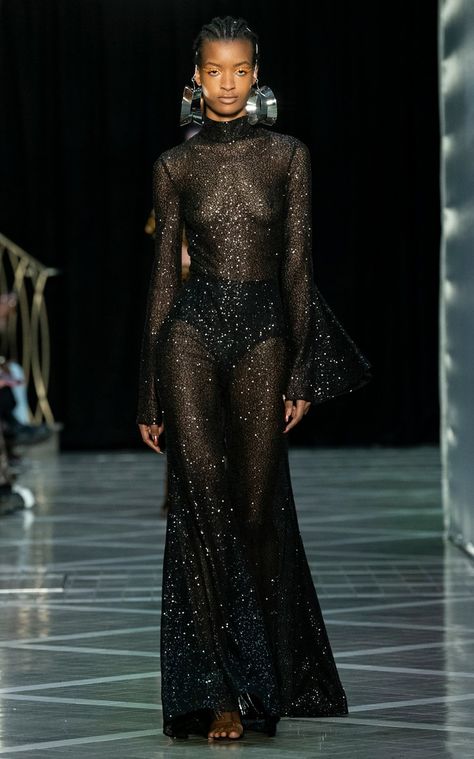 Women's Halpern Spring Summer 2023 Collection | Moda Operandi Tulle Jumpsuit, Oscar Dresses, London Spring, Sequin Jumpsuit, Fashion Moodboard, Fashion Week London, Gala Dresses, Spring Summer 2023, Runway Collection