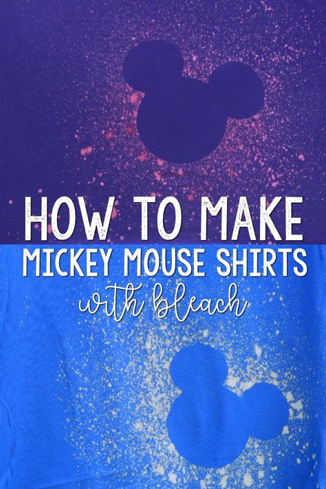 Mickey Shirts, Diy Mickey Mouse, Bleach Shirt Diy, Mickey Decorations, Disney Shirts For Men, Mickey Mouse Shirt, Disney Vacation Shirts, Crafts For Teens To Make, Diy Disney Shirts