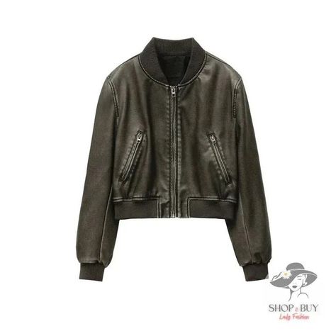 😍Check out this product 👉 $83.99 👉 www.shopxbuy.com #outerwear #outerwear Short Leather Jacket, Streetwear Coat, Flying Jacket, Bandeau Tops, Chic Coat, Chic Tops, Long Sleeve Outerwear, Y2k Jacket, Retro Mode