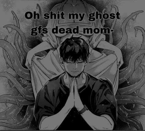 a shrine? Let me pray. “OH SHIT MY GHOST GFS DEAD MOM??!??” (Im the ghost gf btw.) Sick Man And Lady K Matching, Lady K And The Sick Man Matching Pfp, Lady K And The Sick Man, Creepy Dude, Jojo Videos, Anime Cupples, The Ancient Magus Bride, Best Anime Couples, Twitter Funny