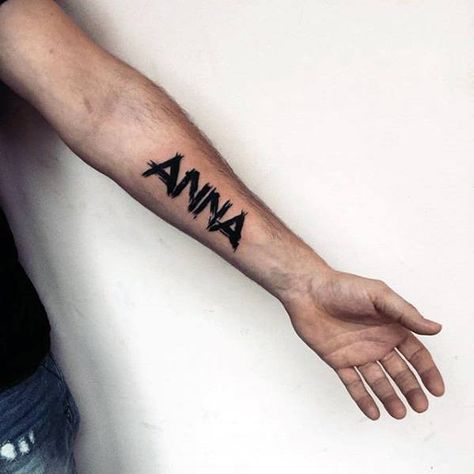 Sons Name Tattoos, Anna Name, Name Tattoos On Arm, Tattoos About Growth, Name Tattoo Ideas, Hand Tatto, Kid Name Tattoo, Tattoos Black Women, Names Tattoos For Men