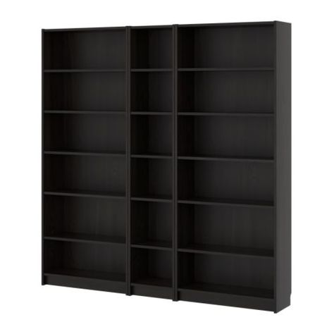 BILLY Bookcase - black-brown - IKEA Black Built In Bookcase, Billy Bookcase Black, Dining Room Shelving, Ikea Black, Ikea Dining Room, Brown Bookcase, Bookcase Modern, Black Bookshelf, Diy Modern Furniture