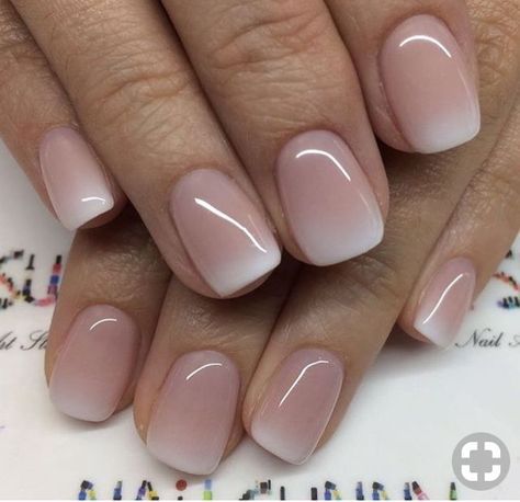 Nails One Color, French Fade Nails, Nails Plain, Nails Design Short, Fall Wedding Nails, Nails For Wedding, Light Colored Nails, Unghie Sfumate, Wedding Nails French