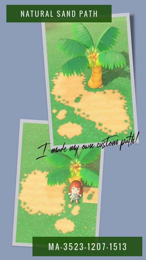 Aesthetic Acnh Island Names, Animal Crossing Hawaiian Design, Acnh Tropicore, Acnh Summer, Acnh Tropical, Acnh Beach, Palm Tree Lights, Acnh Path, Acnh Paths