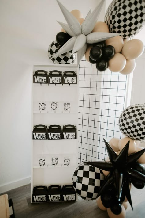 VANders first Birthday  | CatchMyParty.com Vans First Birthday, Vans Party Theme, Vans Themed Birthday Party, Two Rad Birthday Party Boy, Two Cool Birthday Party Boy Decorations, One Rad Dude Birthday, Vans Birthday Party Ideas, Two Rad Birthday Party, Two Cool Birthday Theme