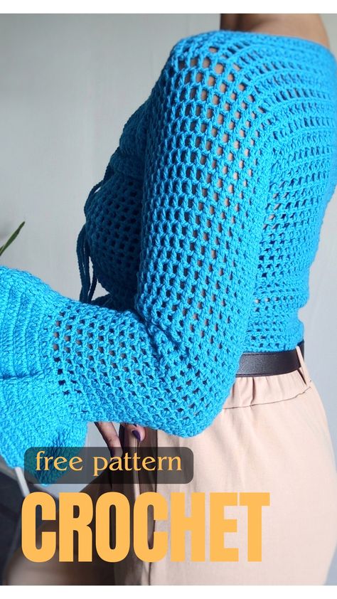 crochet flared sleeves
crochet mesh top
crochet top Crochet Flared Sleeves, Crochet Bell Sleeve Top Pattern Free, Crochet Mesh Top Pattern Free, Crochet Square Top, Mesh Top Pattern, Make Crop Top, Boho Top Pattern, Mesh Crochet Top, Cap Design Ideas