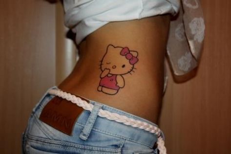 2000s Tattoos, Angel Tats, Leg Sleeve Tattoos, Hello Kitty Tattoo, Henna Style Tattoos, Best Tattoo Ever, Kitty Tattoo, Leg Tattoo Ideas, Cute Hand Tattoos