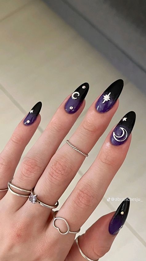 #BEAUTY, #RELATIONSHIPS #Fashion #Animals #Outfits #Winter Outfits #Animals Purple Witch Nails, Gel Ombre, Purple Nail Art Designs, Fall Acrylic, Witch Nails, Purple Nail Art, December Nails, Punk Nails, Moon Nails