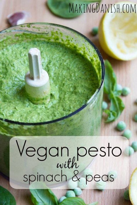 Pasta With Peas And Spinach, Pesto With Spinach, Pancha Tattva, Vegan Dressings, Dairy Free Pesto, Pesto Spinach, Spinach Pesto, Pea Pesto, Candida Recipes