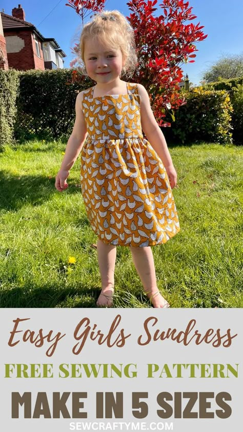 Simple Toddler Dress Pattern, Little Baby Girl Dress Pattern, Easy Sundress Sewing Pattern, Free Girls Sewing Patterns, Girls Dress Sewing Patterns Free, Easy Toddler Dress Pattern, Simple Kids Dress Pattern, Free Girls Dress Sewing Pattern, Easy Girls Dress Pattern