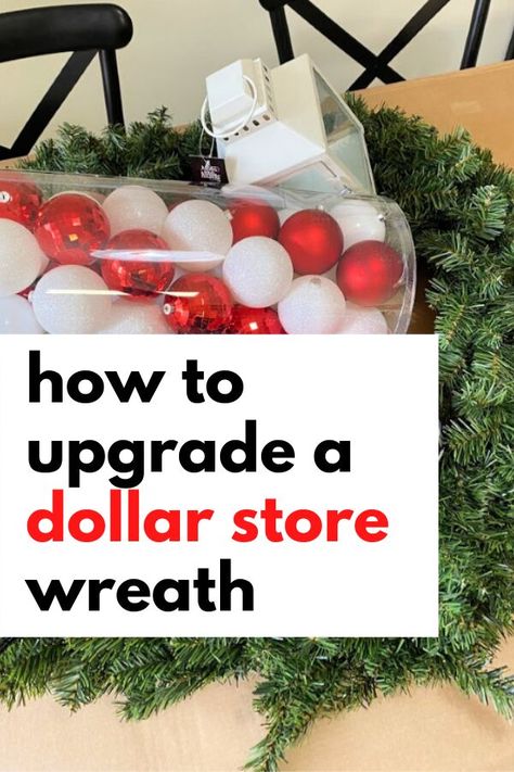 Christmas Wreath For Black Front Door, Ornament Bulb Wreath, Dollar Tree Santa Wreath, Revamp Old Christmas Wreath, Upgrade Store Bought Wreath, Work Office Door Wreath, Floral Wreath Tutorial, How To Decorate A Large Christmas Wreath, Decorate A Wreath Christmas