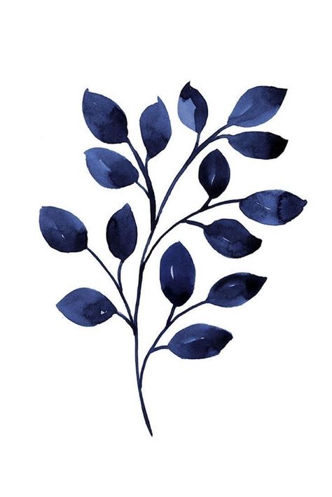 Classy Room, Small Widget, Indigo Art, Navy Blue Wall Art, Navy Blue Walls, Painting Room, Wall Art Botanical, Nordic Decor, 수채화 그림