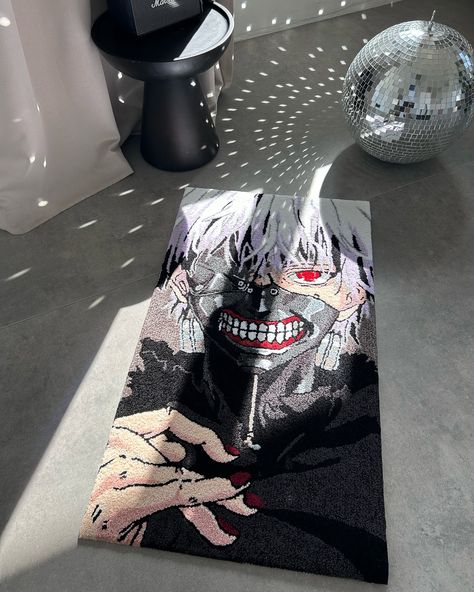 Anime Carpet, Tufting Art, Funky Rugs, Carpet Design, Art Inspiration Drawing, Rug Carpet, Tokyo Ghoul, Rug Making, Handmade Rugs