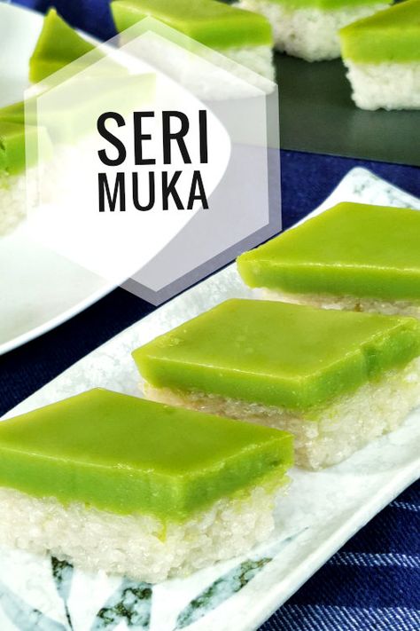 Kuih Seri Muka, Malaysian Kuih, Asian Deserts, Kuih Lapis, Malaysian Dessert, Beras Ketan, Indonesian Desserts, Asian Cake, Asian Sweets