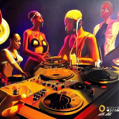 dj set afrobeat music at a dance party photorealistic ultra-realistic in the style of edward hooper artstation hd oil painting Dancehall Aesthetic Wallpaper, Reggaeton Dance, Afrobeats Aesthetic, Bashment Dancehall Aesthetic, Dancehall Poster, Jamaican Dancehall, Jamaica Dancehall, Dancehall Music, Afro Dance