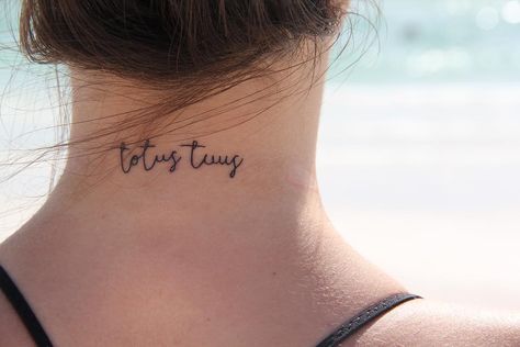 Sarah Noltner on Instagram: “Totus tuus... I am totally yours God.” Wrist Tatoo, Watercolour Tattoos, Catholic Tattoos, Rosary Tattoo, God Tattoos, E Tattoo, Keep The Faith, Beauty Tattoos, Mini Tattoos