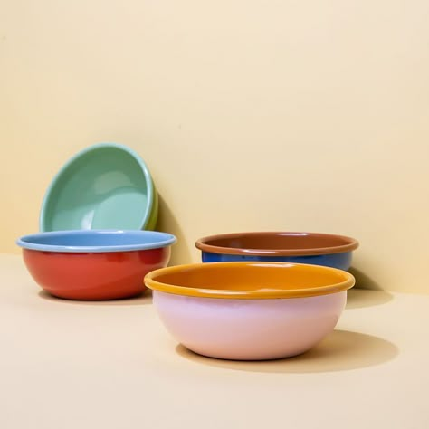 Plates And Bowls Set, Enamel Bowl, Dish Drainers, Colorful Ceramics, Cereal Bowl, Healthy Nutrition, Cereal Bowls, West Elm, Home Stuff