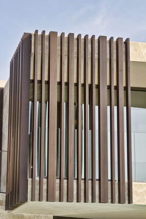 Facade Fins Architecture, Louver Facade Design, Louvers Facade Design, Vertical Louvers Facade Detail, Vertical Facade Design, Vertical Fins Facade, Vertical Louvers Facade, Wood Facade Texture, Louvers Texture