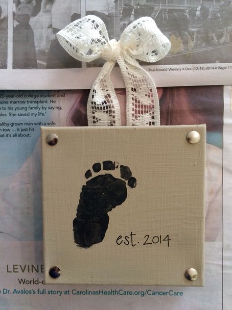 Infant footprint on canvas Newborn Painting, Baby Footprint, Canvas Paint, Baby Footprints, Young Life, Young Family, Paintings On Canvas, Save My Life, 20 Years Old