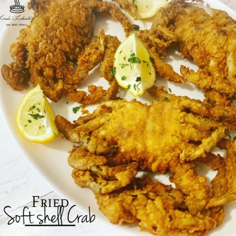 A delectable crab feast! Soft Shelled Crab Recipes, Best Soft Shell Crab Recipe, Soft Crab Recipe, Soft Crab Shell Recipes, Soft Shell Crab Sandwich, Fried Soft Shell Crab Recipe, Fried Blue Crab Recipe, Fried Crabs Recipe, Softshell Crab Recipes