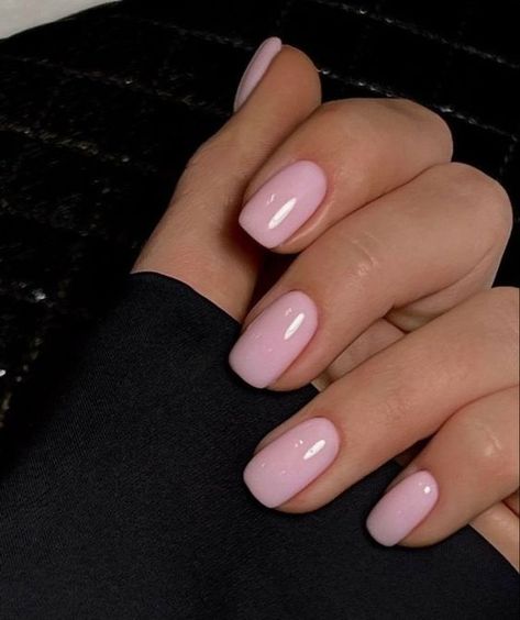 Milky Pink Nails, Kutek Disney, Milky Pink, Squoval Nails, Quartz Nail, Basic Nails, Her Nails, Casual Nails, Round Nails