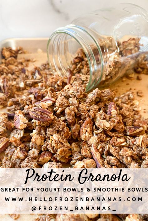 Protein Granola Recipe, High Protein Granola, Granola Recipe Healthy, Granola Clusters, Protein Granola, Granola Recipe Homemade, Protein Powder Recipes, Granola Healthy, Granola Recipe