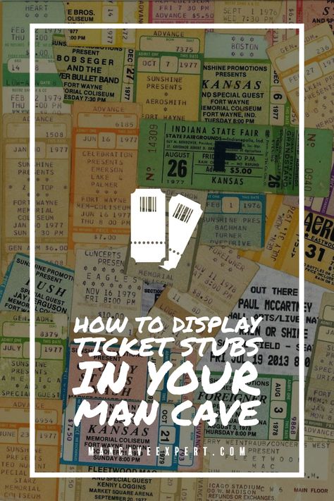 How to Display Ticket Stubs in Your Man Cave Display Ticket Stubs, How To Display Concert Tickets, Concert Ticket Stubs Display, Display Concert Tickets, Movie Ticket Display, Sports Tickets Display, Ticket Stubs Display, Concert Memorabilia Display, Concert Tickets Display