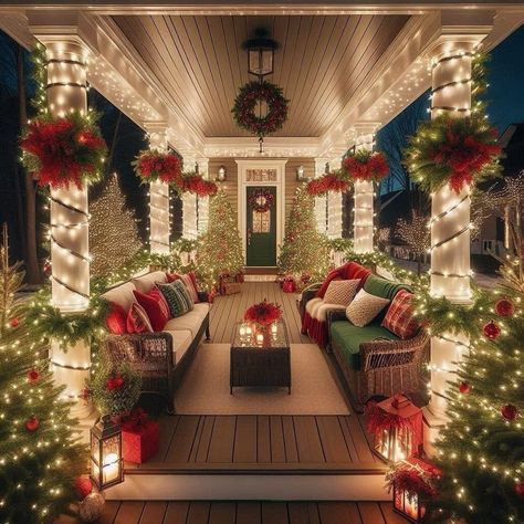 Christmas Dreaming, Cozy Christmas Decor, Creative Christmas Trees, Christmas Decor Inspiration, Christmas Porch Decor, Christmas Themes Decorations, Christmas Wonderland, Christmas Room, Christmas Porch