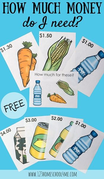 If your kids love playing shop, these FREE priced shopping items and task cards will motivate them to practice math while playing money games! The Math Money, Teaching Money, Money Activities, Money Math, Fun Money, Money Games, Math Game, Grocery Items, Homeschool Math