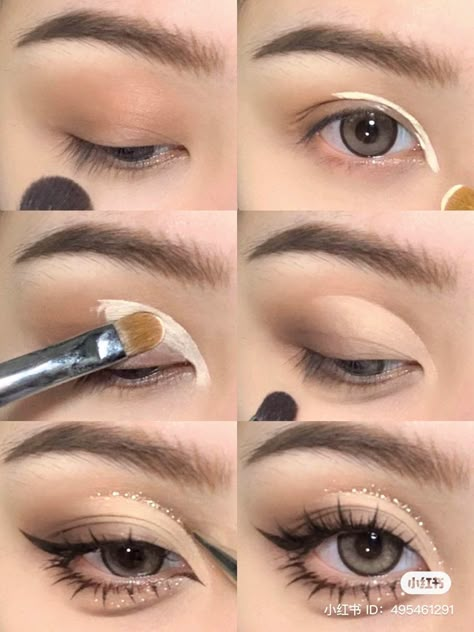 makeup, makeup inspo, makeup inspiration, makeup tutorial, makeupspo, xiohongshu, chinese makeup, douyin makeup, douyin, 小红书, 小红书 makeup, shiny makeup, light makeup, daily makeup, artistic makeup Smokey Eye Makeup For Round Eyes, Cat Makeup Korean, Douyin Matte Makeup, Douyin Angel Makeup, Eyeshadow Looks For Round Eyes, Smokey Eye Douyin Makeup, Inner Double Eyelid Makeup, Hooded Eyes Douyin, Douyin Makeup Round Eyes