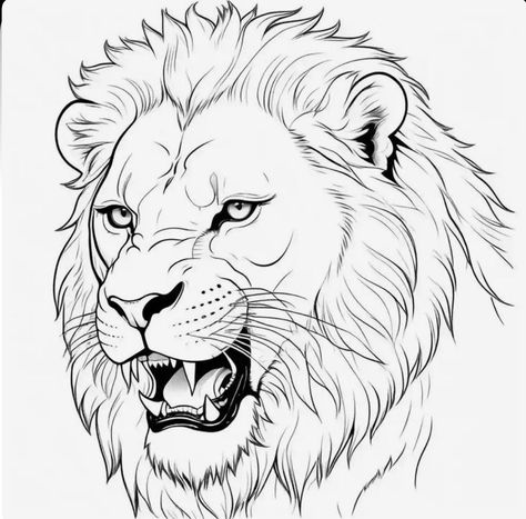 Lion Head Drawing, Lion Coloring, Bear Logo Design, Lion Art Tattoo, Frames Design Graphic, Lion Sketch, Lion Coloring Pages, Simpsons Drawings, Lion Head Tattoos