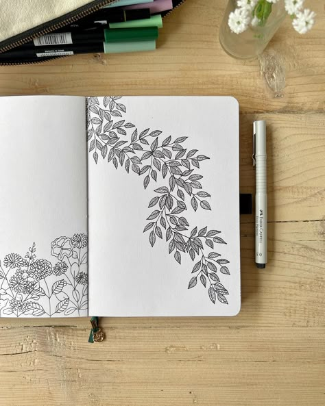 Chloe Wilson | Floral doodler | Author | Happy Friday! What is your favourite flower beginning with the letter I? ✿ | Instagram Fineliner Art, Doddle Art, The Letter I, Doodle Art Flowers, Zen Doodle Patterns, Easy Mandala Drawing, Floral Line Art, Pen Art Drawings, Floral Drawing