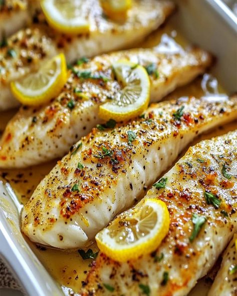 Lemon Garlic Butter Baked Tilapia – Easy and Delicious Recipe - optimal recipes Baked Basa Fillet Recipe, Tilapia Recipes Baked, Tilapia Healthy, Basa Fillet Recipes, White Fish Recipes Healthy, Butter Fish Recipe, Breaded Fish Recipe, Lemon Pepper Tilapia, Oven Baked Tilapia