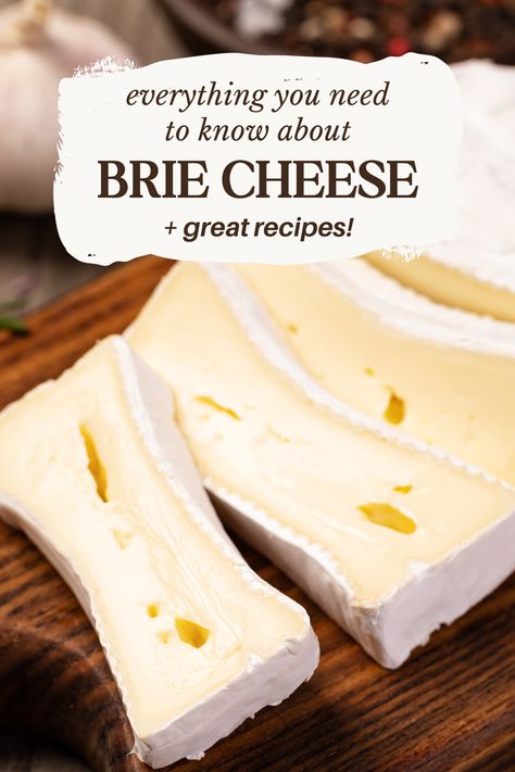 Creamy and delicious, brie cheese is excellent for snacking or to use for your favorite dishes. Brie is a fantastic cheese that can be enjoyed anytime, whether it be for breakfast, lunch, or dinner. If you have some leftover Brie in your fridge, throw it on a baguette and toast it up! You can also serve your Brie as an appetizer with crackers or fresh fruit. Soft and creamy, Click this pin to find out how to use brie in various recipes, like salads, appetizers, sandwiches, and even desserts! Homemade Brie Cheese, Ways To Eat Brie, How To Serve Brie Cheese On A Charcuterie Board, Brie And Crackers, Dinner Recipes With Brie Cheese, Large Brie Wheel, How To Make Brie Cheese, How To Slice Brie Cheese, Brie Cheese Sandwich Recipes