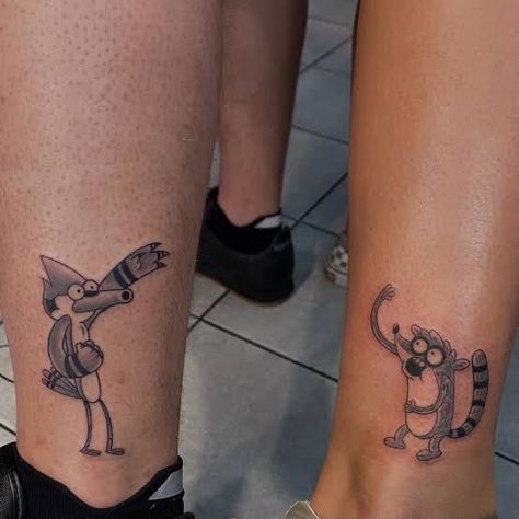 Regular Show Mordecai, Bro Tattoos, The Regular Show, Go Beyond Plus Ultra, Mordecai And Rigby, Anime Tattoo Ideas, Maching Tattoos, Adventure Time Tattoo, Matching Friend Tattoos