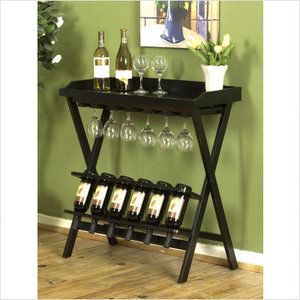 Carolina Cottage Tuscany Folding Wine Table in Antique Black Folding Wine Table, Contemporary Wine Racks, Standing Wine Rack, At Home Bar, Tuscany Wine, Wine Cart, Decor Pad, Wine Stand, Stemware Rack