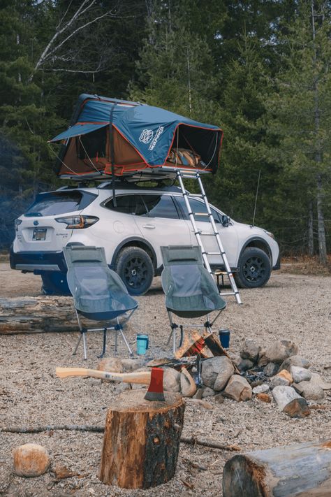 Subaru Tent Camping, Subaru Crosstrek Roof Tent, Car Roof Tent Camping, Subaru Outback Overland Build, Subaru Camper Conversion, Subaru Tent, Car Camping Subaru Outback, Subaru Outback Wilderness Mods, Subaru Wilderness Outback