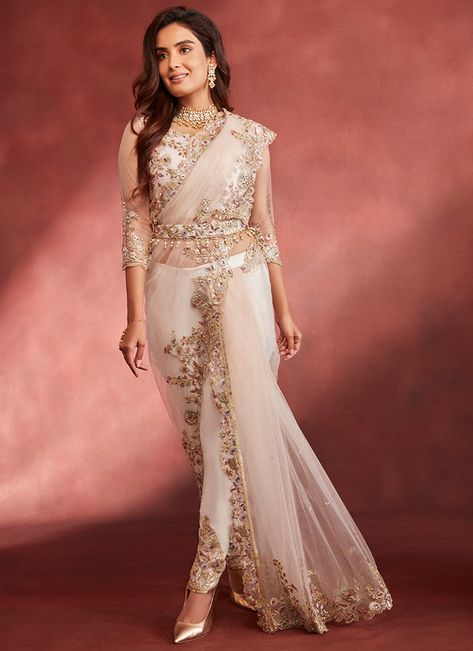 Party Wear Saree | Latest Designs | Lashkaraa – Page 2 Luxury Bollywood Pre-draped Chanderi Saree, Saree With Pants, Pant Saree, Saree Drape, Wine Colored Dresses, Designer Sarees Wedding, Saree Wearing Styles, Saree Wearing, Fancy Sarees Party Wear