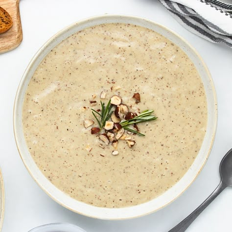 This velvety Hazelnut Soup is the ultimate comfort meal on a cold, blustery day. Hazelnuts blended with aromatics and vegetables create a soul-warming soup with nutty goodness in each spoonful. You'll love the way the Hazelnut Soup, Hazel Nut, Vegan Pumpkin Soup, How To Roast Hazelnuts, Delicious Soup Recipes, Vegan Main Dishes, Green Bean Casserole, Bean Casserole, Pumpkin Soup