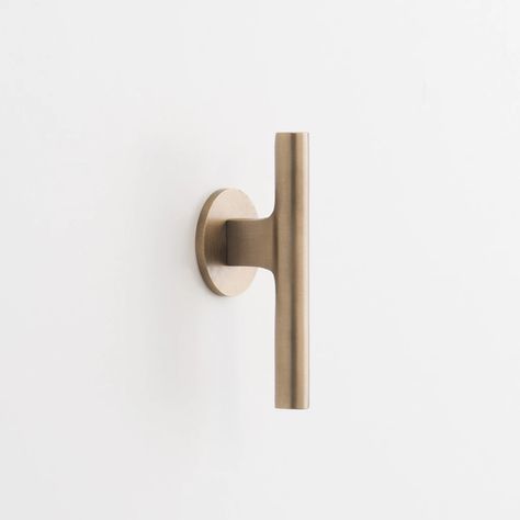 Galley Pull - Natural Brass | Schoolhouse Hallway To Bedrooms, Schoolhouse Electric, Bathroom Goals, Home Decor Sale, Coat Hangers, Kitchen Hardware, Boys Bathroom, Drawer Hardware, Downstairs Bathroom