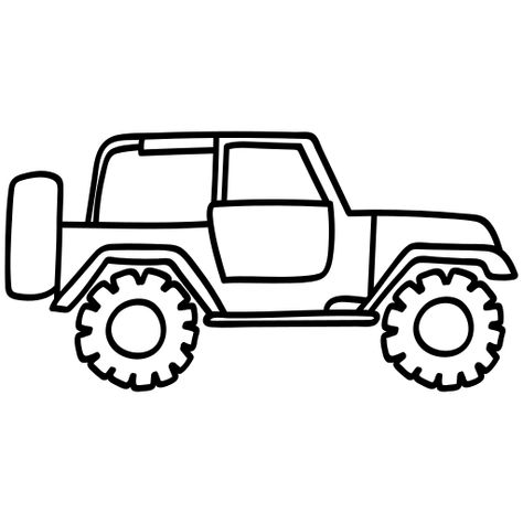 Jeep Clipart Black And White, Jeep Drawing Easy, Jeep Template, Jeep Outline, Cars Doodle, Jeep Doodle, Jeep Cartoon, Jeep Crafts, Jeep Clipart