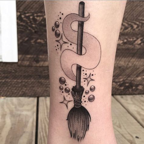 Witch’s Broom Tattoo, Witch Broomstick Tattoo, Kitchen Witch Tattoo, Broom Stick Tattoo, Broom Tattoo Witch, Witches Broom Tattoo, Witch Broom Tattoo, Broomstick Tattoo, Harry Potter Flash